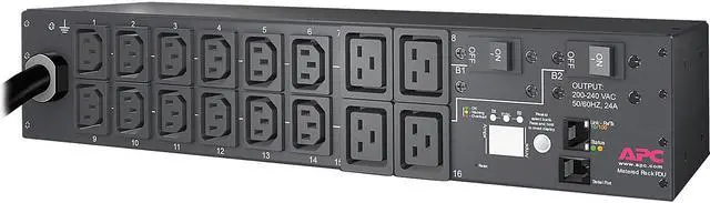 Alt view image 10 of 10 - Schneider Electric AP7811B 30A - 208V, 2U Height Rack-Mountable Metered PDU Power