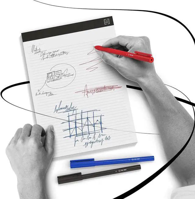 Alt view image 8 of 8 - TRU RED Ballpoint Gripped Pen Med Point 1.0mm Blk TR52867
