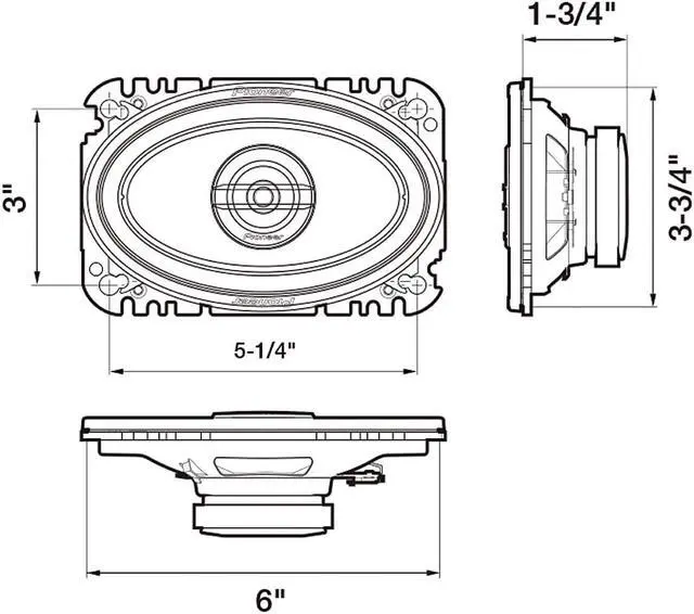 Alt view image 17 of 18 - NEW Pioneer TS-G4620S 4" x 6" 2-Way Coaxial Speaker 200W Max.