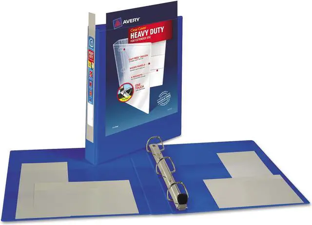 Alt view image 2 of 20 - Avery Heavy-Duty View Binder w/Locking EZD Rings 1" Cap Pacific Blue 79772