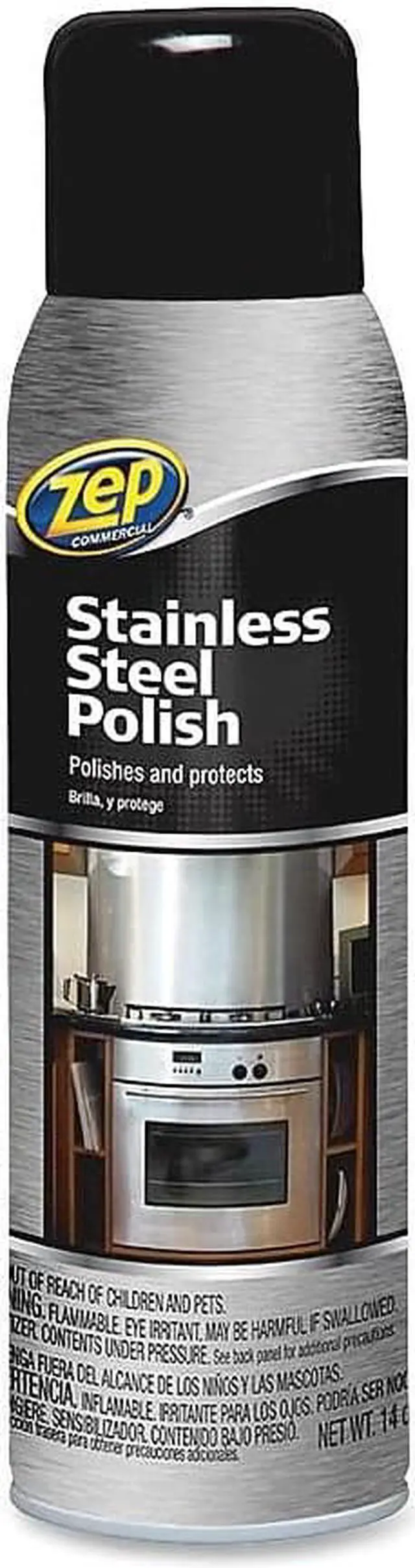 Alt view image 6 of 6 - Stainless Steel Polish, 14 oz Aerosol Spray ZUSSTL14EA