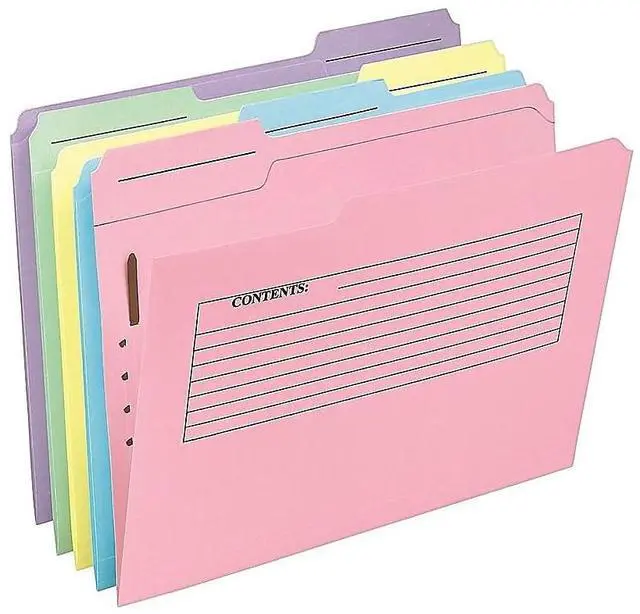 Alt view image 9 of 10 - Tops Pendaflex 45270 Printed Notes Folders with Fastener  1/3 Cut  Top Tab  Letter  Assorted  30 Pack