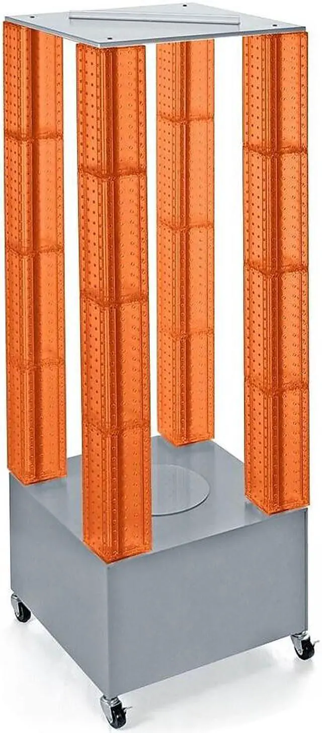 Alt view image 2 of 2 - AZAR DISPLAYS 700228-ORG Multi-Tower Pegboard Floor Revolving Display Panel