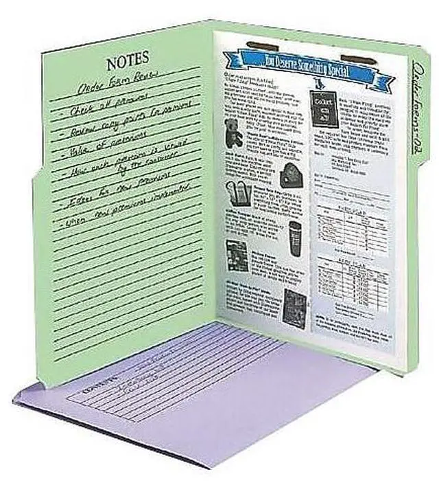 Alt view image 10 of 10 - Tops Pendaflex 45270 Printed Notes Folders with Fastener  1/3 Cut  Top Tab  Letter  Assorted  30 Pack