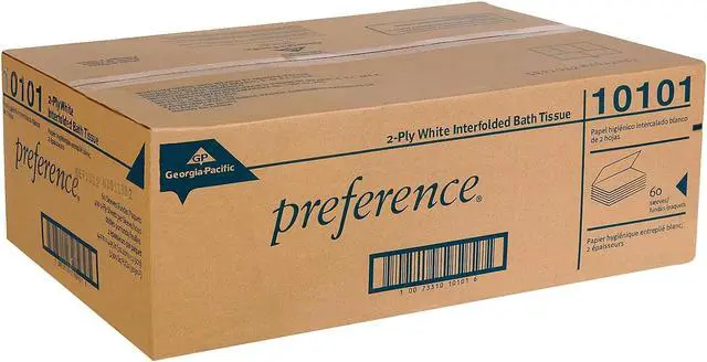 Alt view image 11 of 14 - Georgia Pacific GPC 101-01 Preference Singlefold Interfolded Bathroom Tissue - 60 Packs per Case