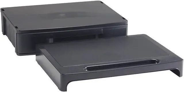 Alt view image 17 of 20 - Officemate Monitor Stand with Drawer 13 1/8 x 9 7/8 x 5 Black 22502