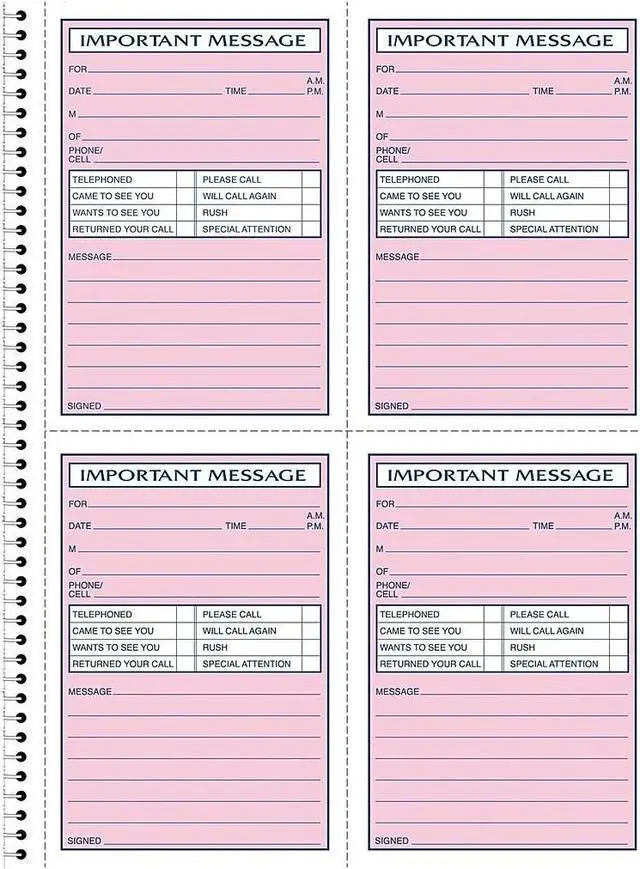 Alt view image 2 of 3 - Adams Phone Message Pad 5.5" x 3.8" Ruled Pink 50 Sheets/Pad (SC1184D) 107177
