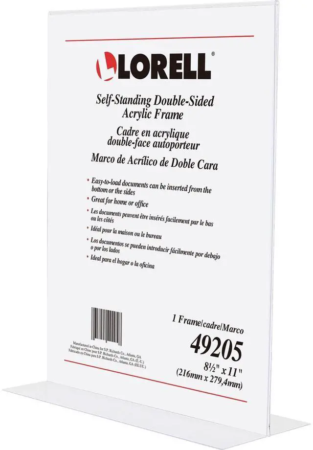 Alt view image 8 of 9 - Lorell Double Sided Frame Acrylic 8.5"x11" Clear 49205