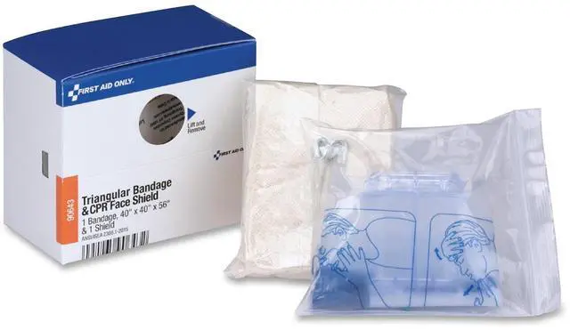 Alt view image 2 of 10 - First Aid Only Triangular Sling/Bandage and CPR Mask 2 Pieces 90643