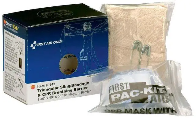 Alt view image 10 of 10 - First Aid Only Triangular Sling/Bandage and CPR Mask 2 Pieces 90643