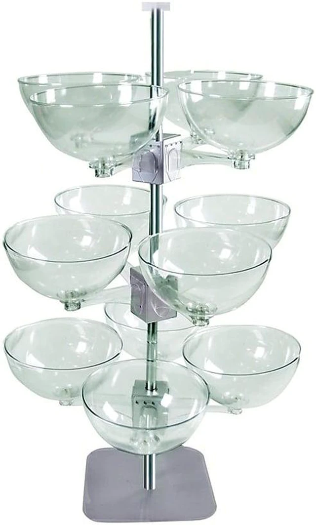 Alt view image 4 of 5 - AZAR DISPLAYS 750344 Quad Arm Bowl Tower 14" Diameter Plastic Bowls (12 Bowls)
