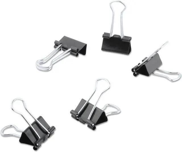 Main image of UNIVERSAL Mini Binder Clips 1/4" Capacity 1/2" Wide Black 60/Pack 11060