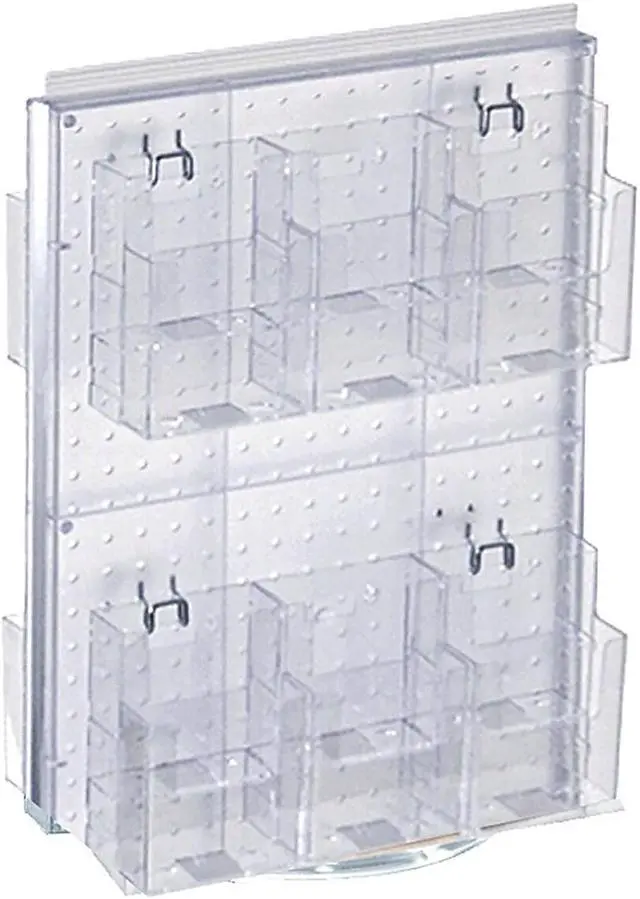 Alt view image 4 of 6 - AZAR DISPLAYS 700630-CLR 2-Sided Peg Counter Spinner Rack w/ Brochure Pockets