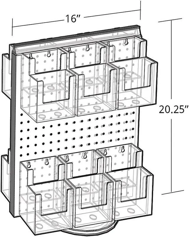 Alt view image 5 of 6 - AZAR DISPLAYS 700630-CLR 2-Sided Peg Counter Spinner Rack w/ Brochure Pockets