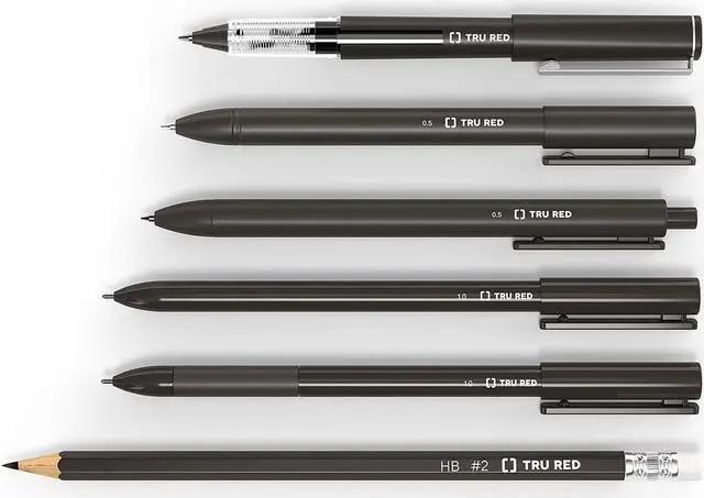 Alt view image 7 of 8 - TRU RED Ballpoint Gripped Pen Med Point 1.0mm Blk TR52867
