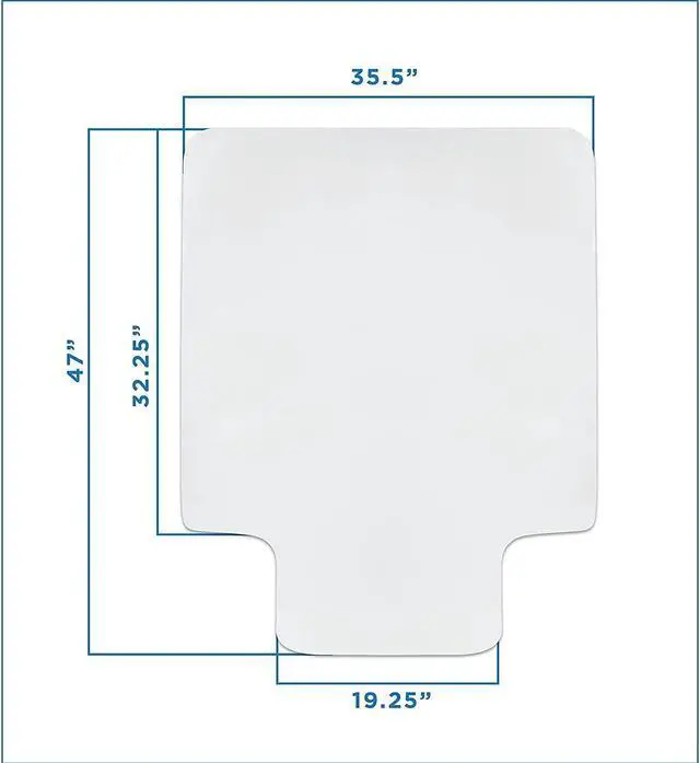 Alt view image 9 of 10 - Mount-It! Office Chair Mat for Flat Tile Hardwood Floor | 47" x 35.5"