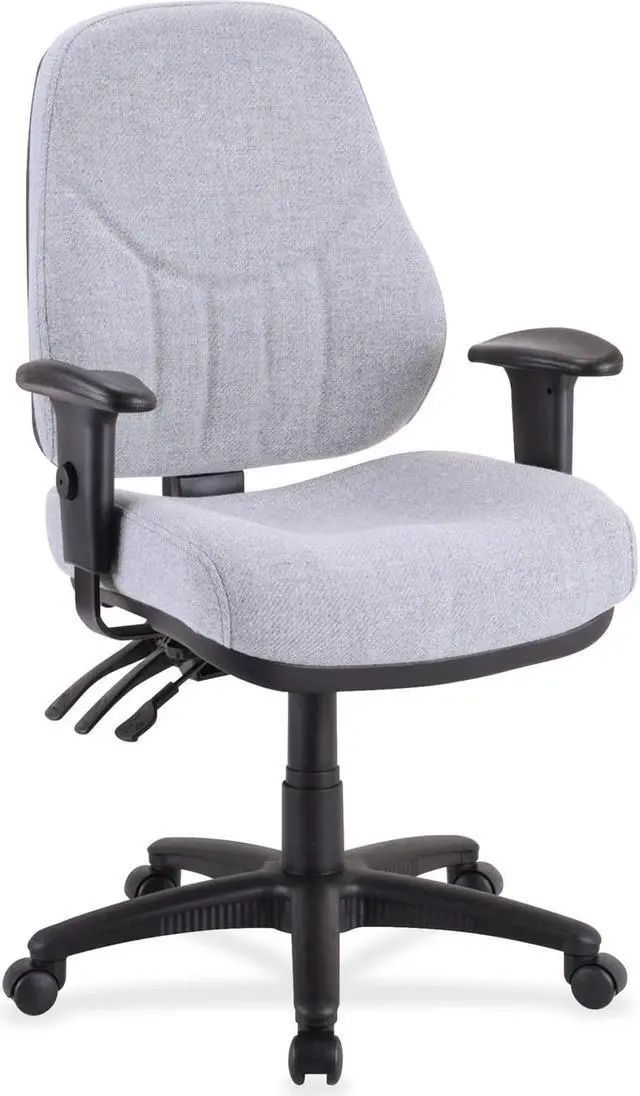Alt view image 5 of 7 - Lorell Multi-Task Chair High-Back 26-7/8"x26"x39"to42-1/2" Gray 81100