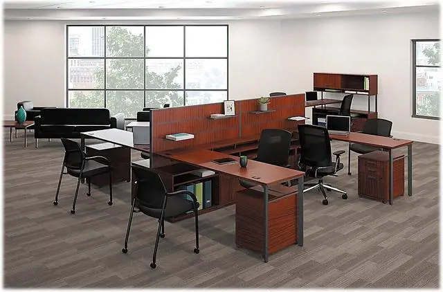 Alt view image 12 of 13 - HON Lota Series Mesh Guest Side Chair Black Fabric Black Base 2285VA10