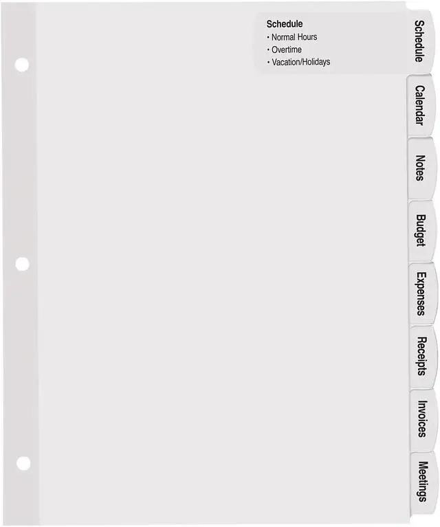 Alt view image 11 of 14 - Avery AVE14439 Easy Peel Label Tab Divider, 8 Tab White - Pack of 6