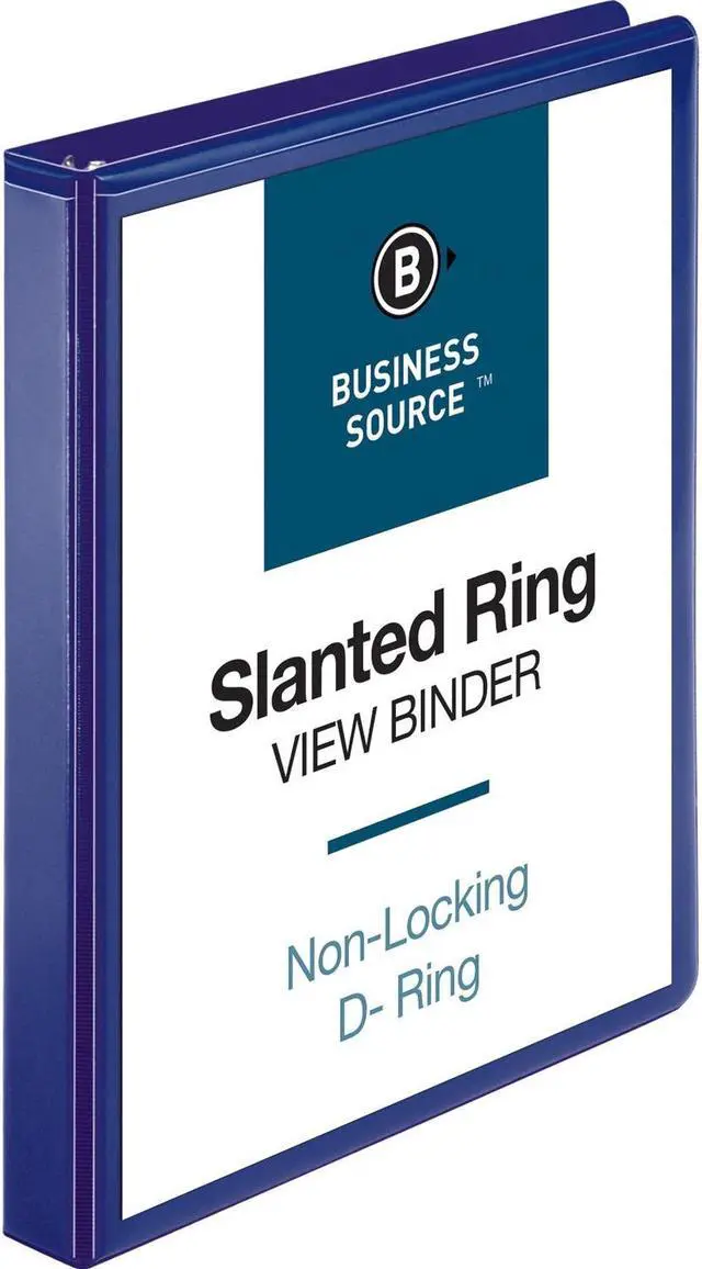 Main image of Business Source View Binder D-Ring 1" Navy 28452