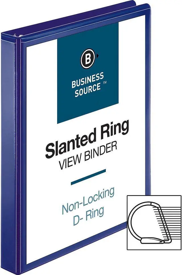 Alt view image 7 of 8 - Business Source View Binder D-Ring 1" Navy 28452