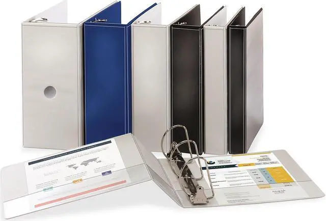 Alt view image 4 of 8 - Business Source View Binder D-Ring 1" Navy 28452