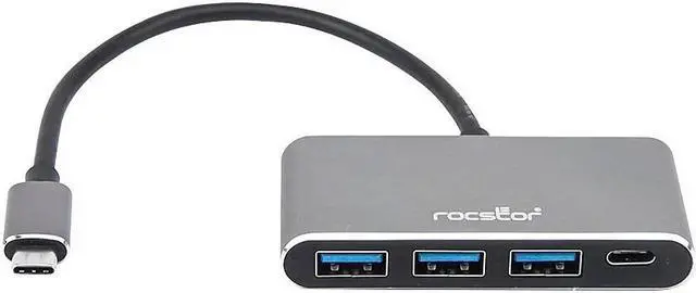 Alt view image 11 of 12 - Rocstor Y10A200-A1 Premium USB C Hub - 4 Port USB-C to USB-A