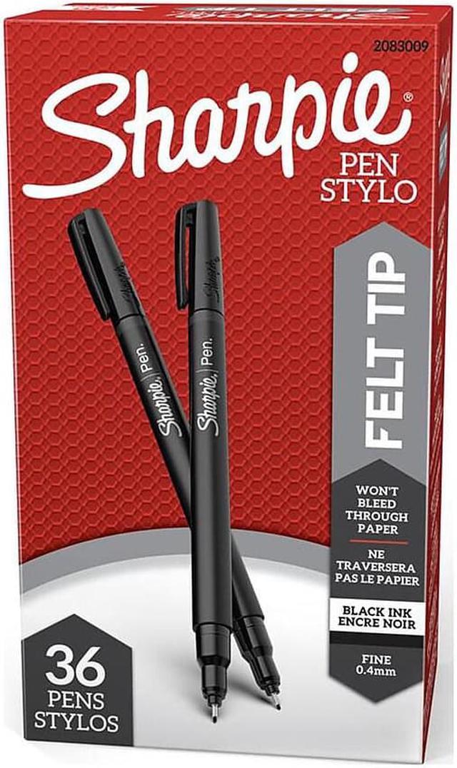 Sharpie Water-Resistant Stick Pen, Fine Point, Black Ink, 36/Pack (2083009)