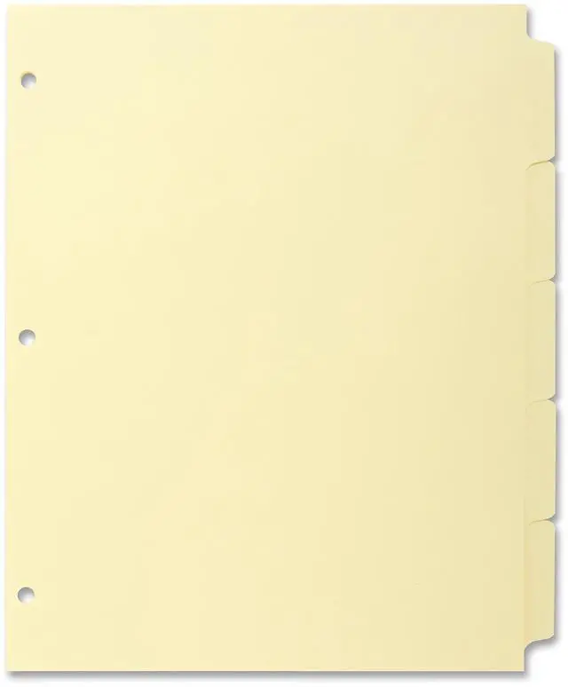 Alt view image 7 of 7 - Business Source Plain Tab Indexes 3HP 5-Tab 11"x8-1/2" 36 Sets/BX Canary 16480