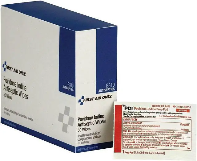 Alt view image 10 of 10 - First Aid Only Refill for SmartCompliance General Business Cabinet PVP Iodine 50/BX G310