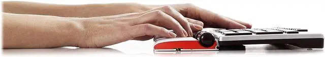Alt view image 12 of 18 - Contour Design RollerMouse Red RM-RED Rollerbar Mouse Black/Silver