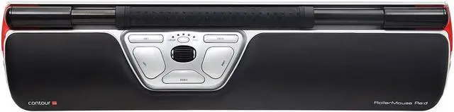 Alt view image 9 of 18 - Contour Design RollerMouse Red RM-RED Rollerbar Mouse Black/Silver