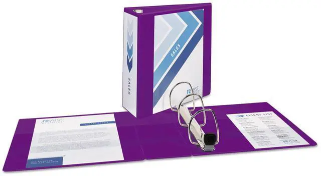 Alt view image 2 of 13 - Avery Heavy-Duty View Binder w/Locking EZD Rings 4" Cap Purple 79813
