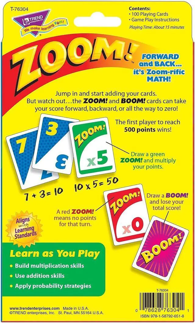 Alt view image 20 of 20 - Trend Zoom Math Card Game Ages 9 and Up T76304