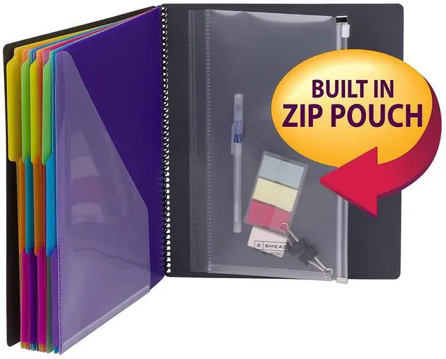 Alt view image 5 of 5 - Smead Project Organizer Poly 24-pocket 1/3-cut 10"x12" Gray/MI 89206