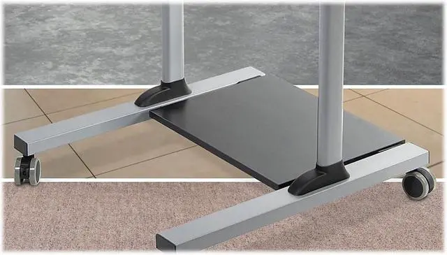 Alt view image 11 of 12 - Mount-It! Wide Mobile Stand Up Desk | Height Adjustable Rolling Workstation with 40" Wide Table Tops | Black