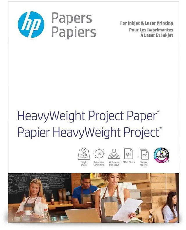 Alt view image 8 of 8 - HP HeavyWeight Project Paper, Matte, 40 lb, 8.5 x 11 in. (216 x 279 mm), 250 sheets Z4R14A