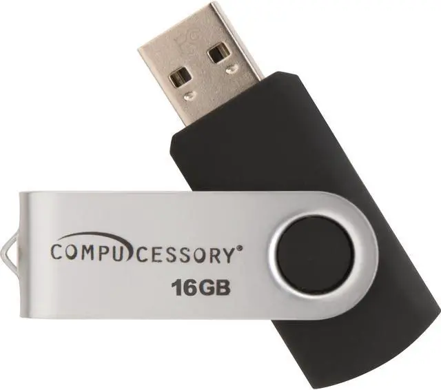 Alt view image 2 of 8 - Compucessory 16GB Password Protected USB Flash Drive, Black / Aluminum 26467