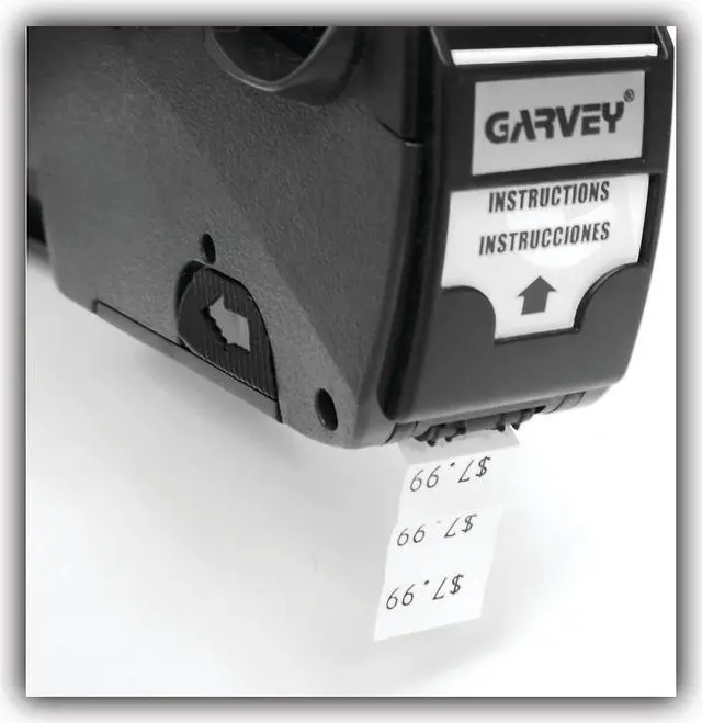 Alt view image 9 of 10 - Garvey Pricemarker Kit Model 22-8 1-Line 8 Characters/Line 7/16 x 13/16 Label