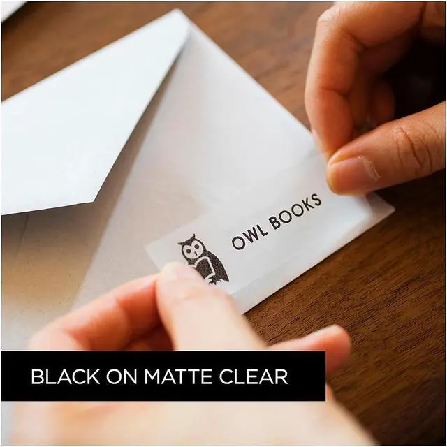 Alt view image 4 of 20 - Brother TZeM31 Black Print on Premium Matte Clear Laminated Tape for P-touch Label Maker, 12.00 mm (0.47”) wide x 8.00 m (26.20 ft.) long