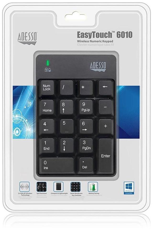 Alt view image 15 of 20 - Adesso WKB-6010UB - Wireless Spill Resistant 18-Key Numeric Keypad