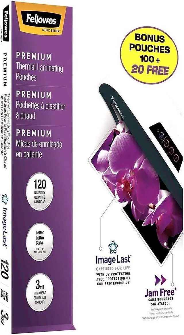 Alt view image 2 of 4 - Fellowes ImageLast Premium Thermal Pouches Letter 120/Pack (5228901) 1530746