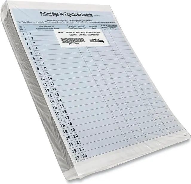 Alt view image 17 of 20 - Tabbies Patient Sign-in Label Forms - Letter - 8 1/2" x 11" Sheet Size - Blue Sheet(s) - 125 / Pack