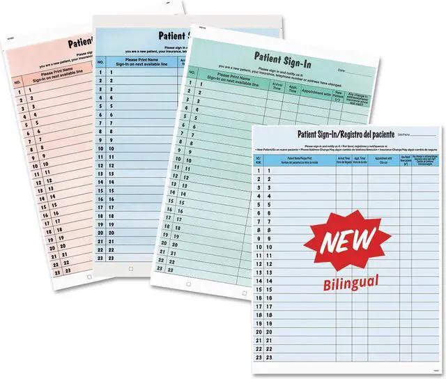Alt view image 3 of 20 - Tabbies Patient Sign-in Label Forms - Letter - 8 1/2" x 11" Sheet Size - Blue Sheet(s) - 125 / Pack
