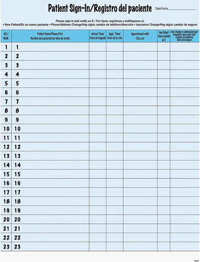 Alt view image 2 of 20 - Tabbies Patient Sign-in Label Forms - Letter - 8 1/2" x 11" Sheet Size - Blue Sheet(s) - 125 / Pack