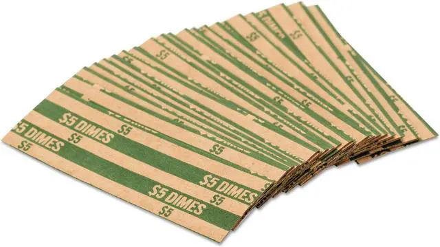 Alt view image 11 of 16 - Coin-Tainer Flat Coin Wrappers Dimes $5 1000 Wrappers/Box 30010