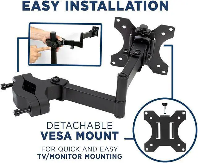 Alt view image 7 of 9 - Mount-It! Universal VESA Pole Mount with Articulating Arm | Fits 17 to 32 inch Monitors