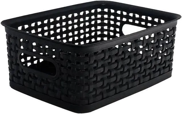 Alt view image 3 of 7 - Staples Plastic Weave Bin Black Small 36000