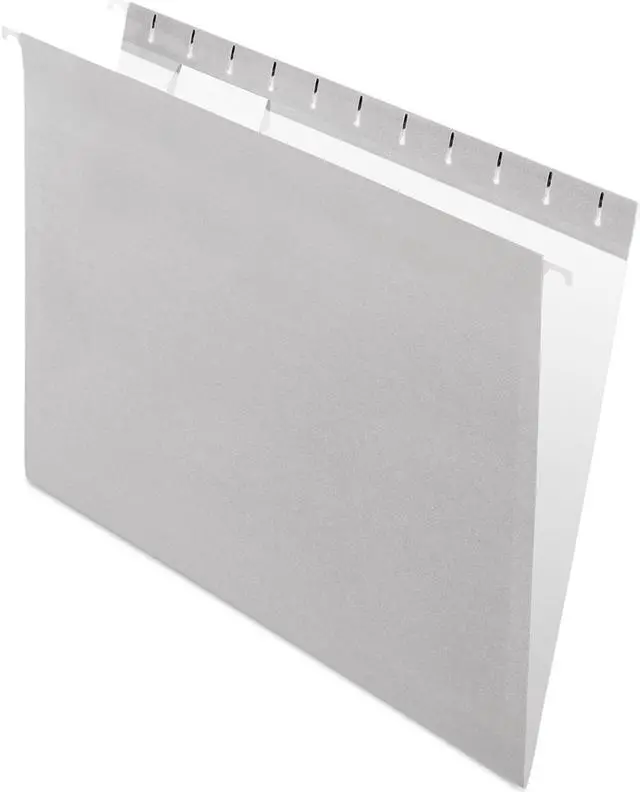 Alt view image 10 of 14 - Pendaflex Essentials Colored Hanging Folders 1/5 Tab Letter Gray 25/Box 81604