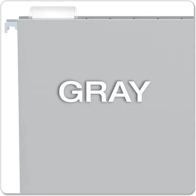 Alt view image 14 of 14 - Pendaflex Essentials Colored Hanging Folders 1/5 Tab Letter Gray 25/Box 81604